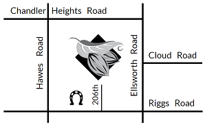 Area Map to the Queen Creek Botanical Gardens